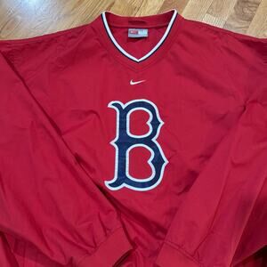 Nike Center Swoosh Boston Red Sox Windbreaker Jacket Mens XXL Red Vintage Y2K